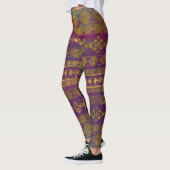 Mexicaans/tribaal stijlpatroon - Goud op  Leggings (Links)