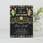 Mexicaans Vibrant Floral Cactus Fiesta Baby shower Kaart (Staand voorkant)