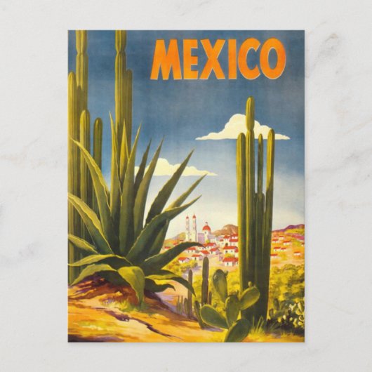 Mexicaans vintage-reis briefkaart (Voorkant)