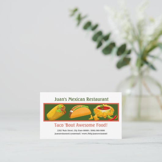 Mexicaans Visitekaartje Restaurant Custom (Staand voorkant)