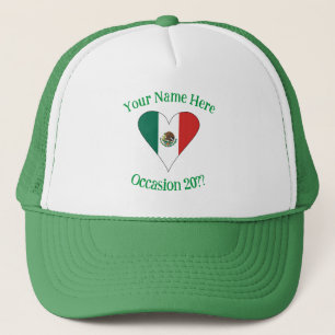 Mexicaans Vlag Hart Persoonlijk Trucker Pet