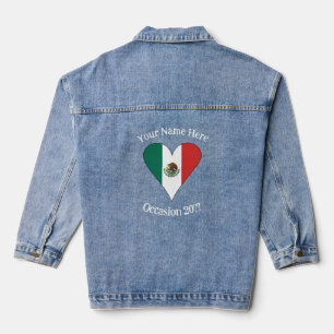 Mexicaans vlaghart gepersonaliseerd denim jacket