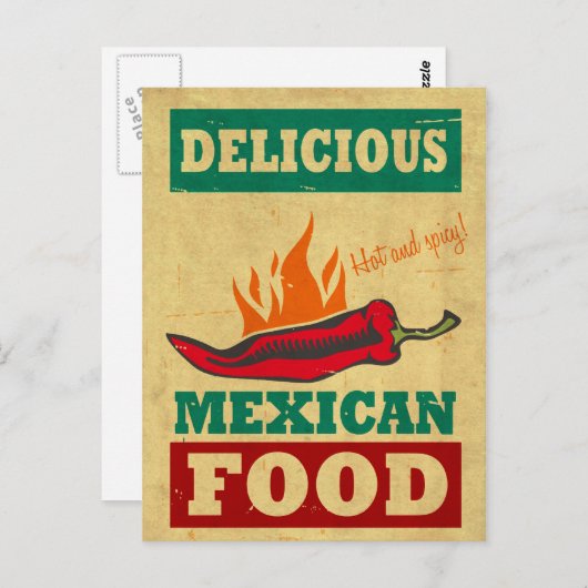Mexicaans voedsel briefkaart (Voorkant / Achterkant)