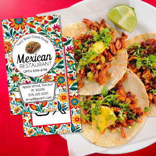 Mexicaans voedsel fruit delicatessen markt vouw am visitekaartje