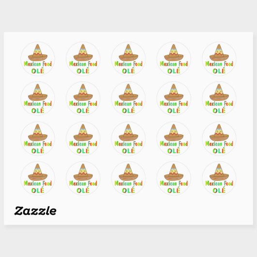 Mexicaans voedsel ronde sticker (Vel)