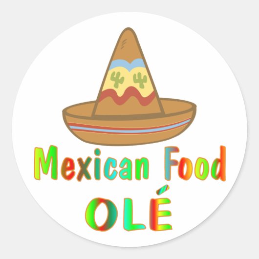 Mexicaans voedsel ronde sticker (Voorkant)