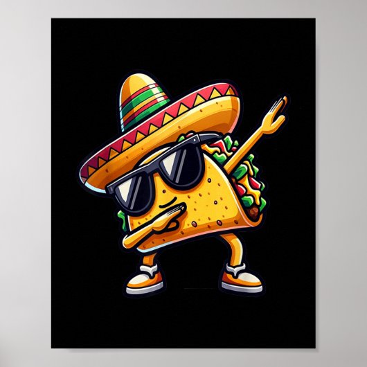 Mexicaans voedseldabbing Taco Poster (Voorkant)
