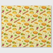 Mexicaans voedselpatroon Tacos Nachos Cute Summer Cadeaupapier (Vlak)