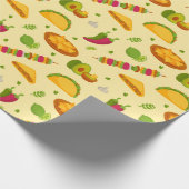 Mexicaans voedselpatroon Tacos Nachos Cute Summer Cadeaupapier (Hoek)