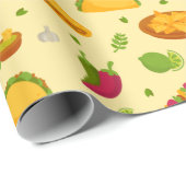 Mexicaans voedselpatroon Tacos Nachos Cute Summer Cadeaupapier (Rol Hoek)