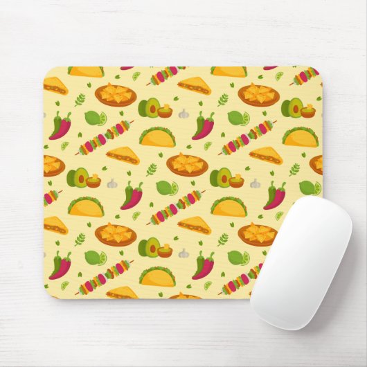 Mexicaans voedselpatroon Tacos Nachos Cute Summer Muismat (Met muis)