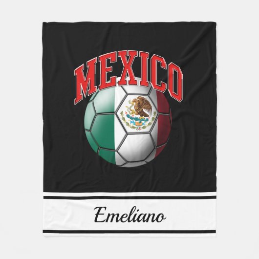 Mexicaans Voetbal | Naam Fleece Deken (Voorkant)