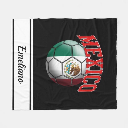 Mexicaans Voetbal | Naam Fleece Deken (Voorkant (Horizontaal))