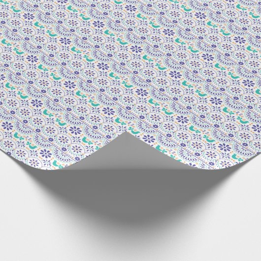 Mexicaans vogeltegel Folk Art Patroon Cadeaupapier (Hoek)