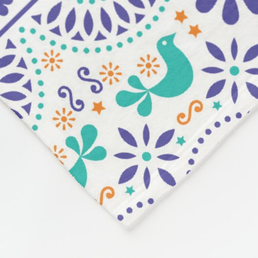 Mexicaans vogeltegel Folk Art Patroon Fleece Deken (Hoek)