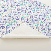 Mexicaans vogeltegel Folk Art Patroon Sherpa Deken (3/4)