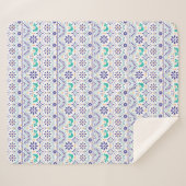 Mexicaans vogeltegel Folk Art Patroon Sherpa Deken (Voorkant (horizontaal))