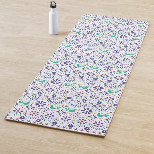 Mexicaans vogeltegel Folk Art Patroon Yogamat (In situ)