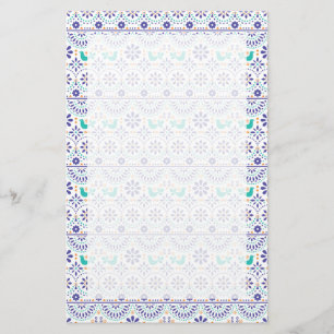 Mexicaans vogeltegel Folk Art Pattern Briefpapier