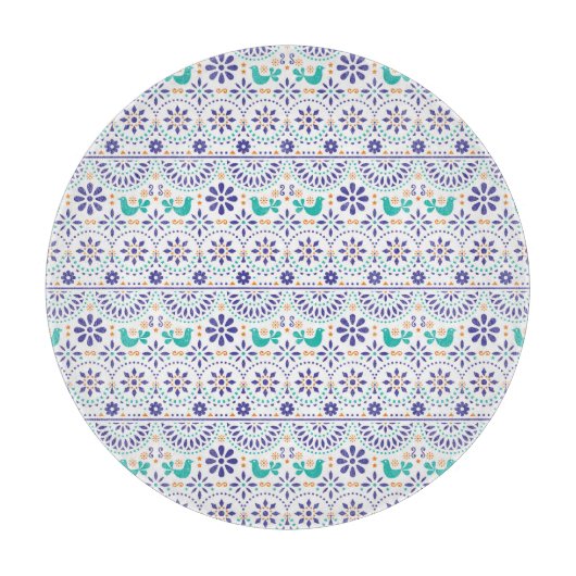 Mexicaans vogeltegel Folk Art Pattern Snijplank (Voorkant)