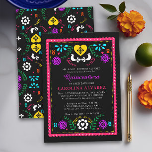 Mexicaans volks Papier Pikado Feest Moderne Quince Kaart