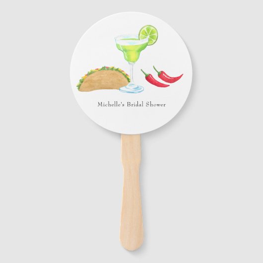 Mexicaans Vrijgezellenfeest Fiesta Taco Handwaaier (Voorkant)