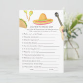 Mexicaans Vrijgezellenfeest Fiesta Taco Kaart (Staand voorkant)