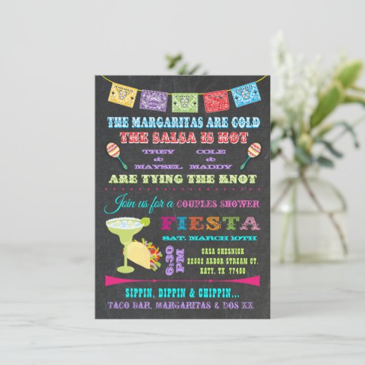 Mexicaans Vrijgezellenfeest van Fiesta-stellen Kaart (Staand voorkant)