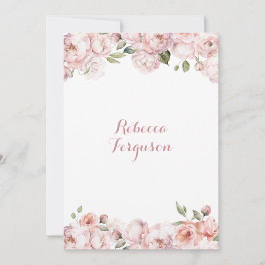 Mexicaans Zilveren Roze Bloemen Prinses Quinceañer Kaart (Achterkant)