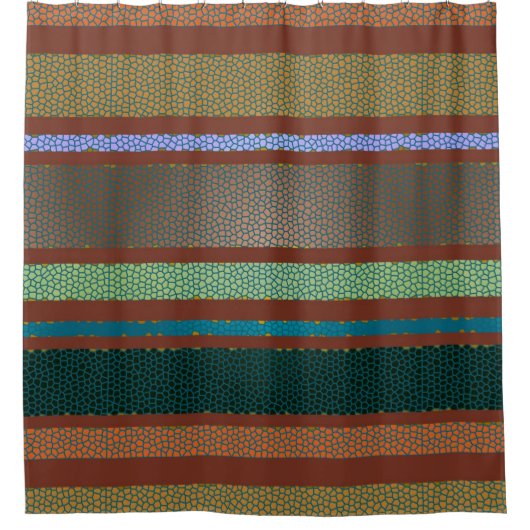 Mexicaans Zuid-Western Stripe en Tile Pattern Douchegordijn (Voorkant)