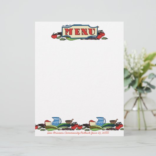 Mexicaans zuidoosters menu letterhead (Staand voorkant)