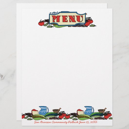 Mexicaans zuidoosters menu letterhead (Voorkant / Achterkant)