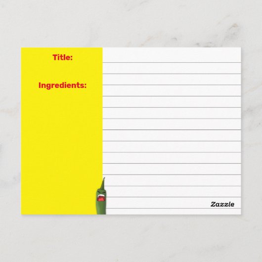 Mexicaans zuidwest chili-paprika briefkaart (Achterkant)