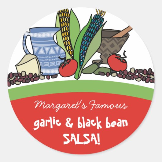 Mexicaans Zuidwest voedsel cadeau labels stickers (Voorkant)
