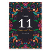 Mexicaans Zwart Kleurrijke Bloemen Nuestra Boda Hu Kaart (Voorkant)