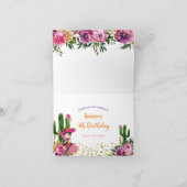 Mexicaans Zwart Kleurrijke Fiesta Bloemen Verjaard Bedankkaart (Binnen)