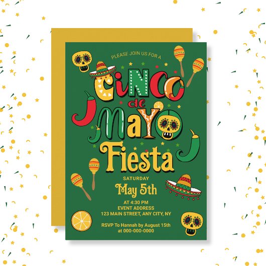 Mexicaanse 5 de Mayo-feestuitnodiging Kaart