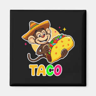 Mexicaanse aap sombrero taco el squatcho fun cinco magneet