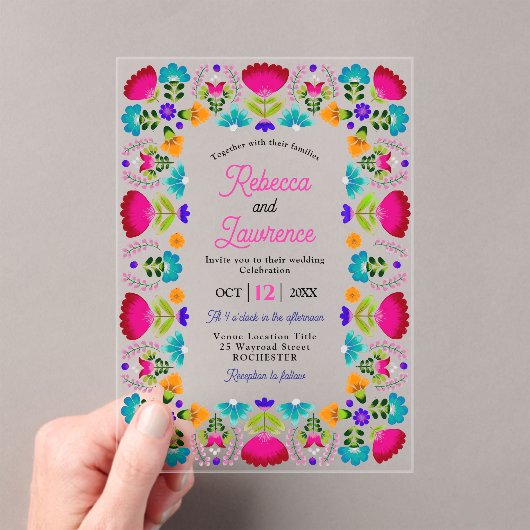 Mexicaanse acryl bruiloft uitnodiging (Insitu (Draagbaar))