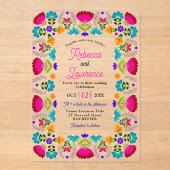 Mexicaanse acryl bruiloft uitnodiging