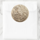Mexicaanse adelaar ronde sticker (Tas)