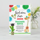 Mexicaanse afstudeerfeest uitgenodigd kaart (Staand voorkant)