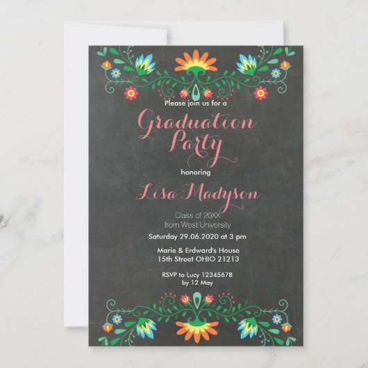 Mexicaanse Afstuderen-uitnodigingskaart Kaart (Voorkant)