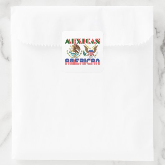 Mexicaanse Amerikaanse adelaars Vierkante Sticker (Tas)