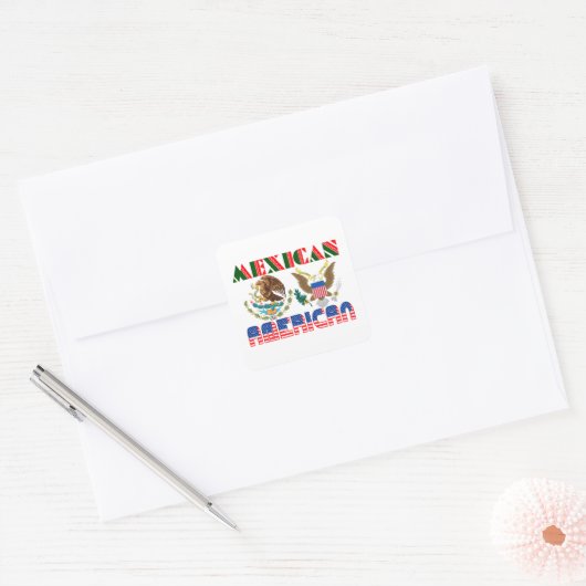 Mexicaanse Amerikaanse adelaars Vierkante Sticker (Envelop)