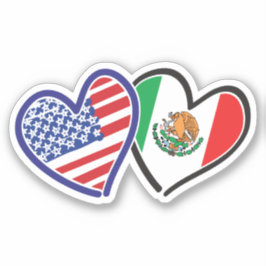 Mexicaanse Amerikaanse hartvlaggen Sticker