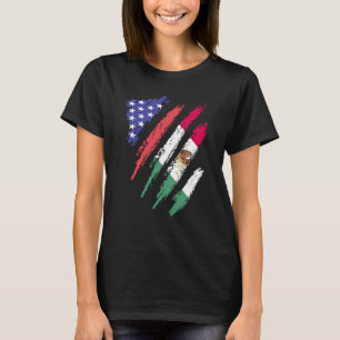 Mexicaanse Amerikaanse patriotkweekstaven voor har T-shirt