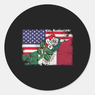 Mexicaanse Amerikaanse vlag Mexicaanse vlag Amerik Ronde Sticker