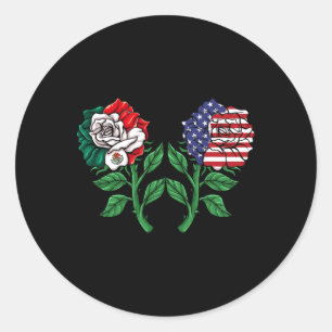 Mexicaanse Amerikaanse vlag Mexicaanse vlag Amerik Ronde Sticker