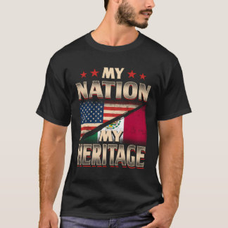 Mexicaanse Amerikaanse vlag Mexico-Amerika Verenig T-shirt